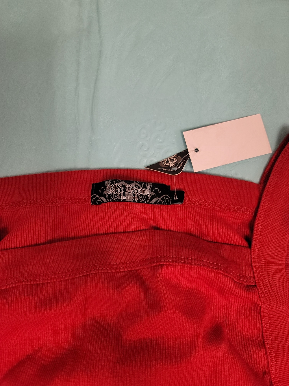 Men's Red Ribbed Square-Neck Tank Top - Picture 4 of 15